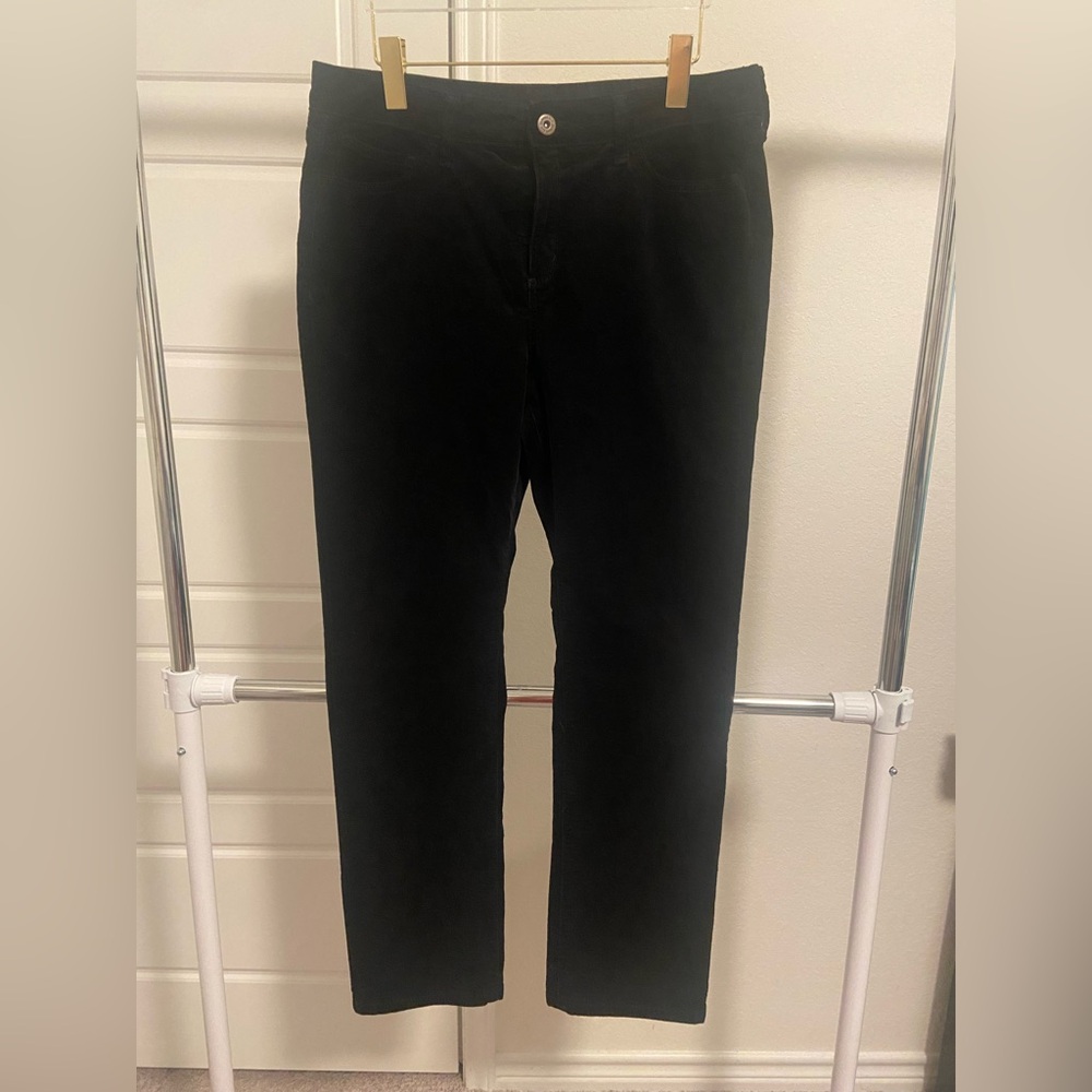 St. John's Bay Women’s Corduroy Pants - Black Straight Size 14  W32 In30